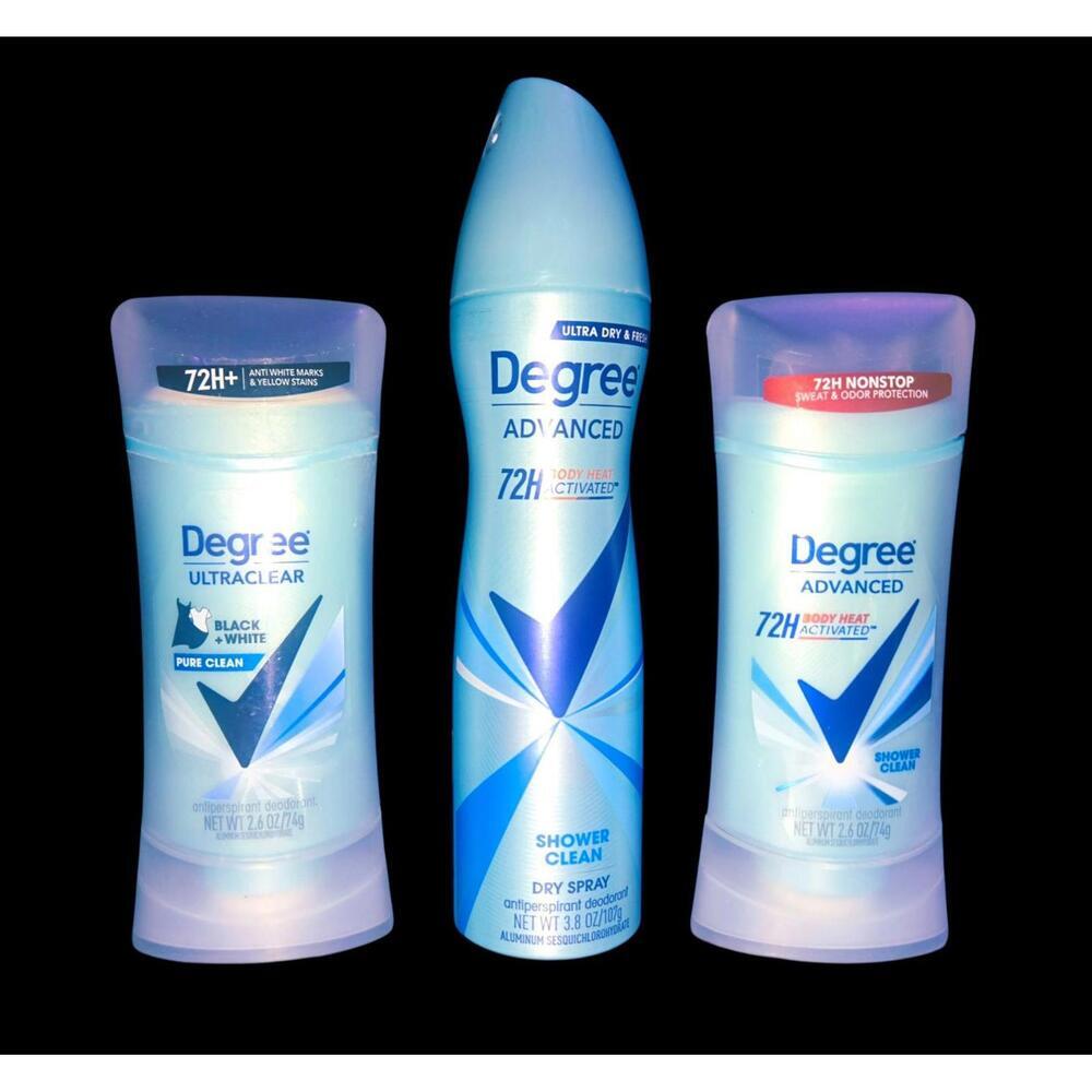 Bundle of 3: 2 Degree Stick Deodorants & 1 shower Clean spray deodorant NWT - Picture 6 of 6